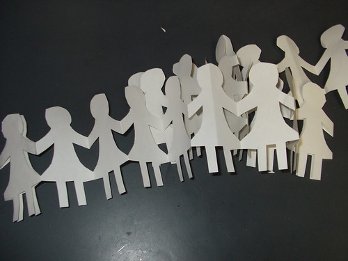 People Holding Hands Silhouette. dolls all holding hands.