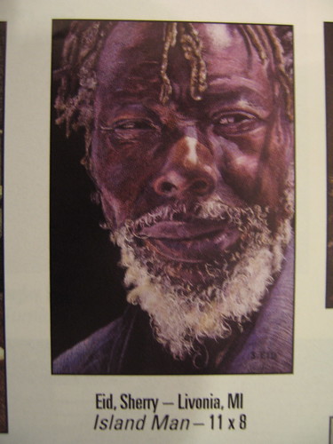 Colored pencil drawing entitled Island Man by Sherry Eid