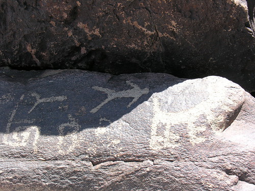 Petroglyphs, ancient artwork etched in stone, at Taliesin West