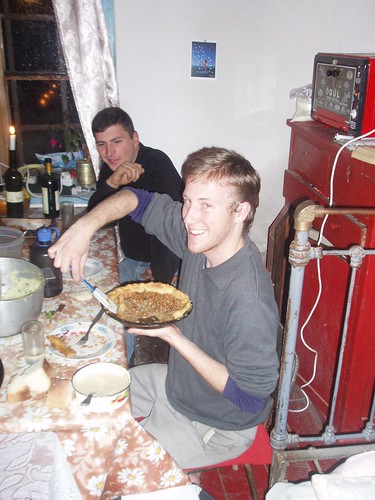 Kevin enjoys some walnut pie