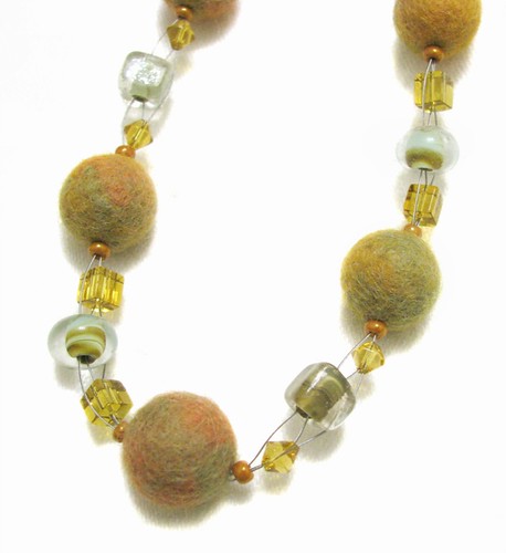 Weaved Felted Bead Necklace