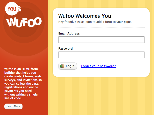 Wufoo Form Embed Kit Login