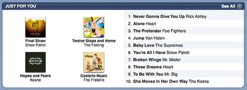 iTunes recommends: #1 Never Gonna Give You Up — Rick Astley