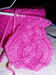 cabled scarf progress