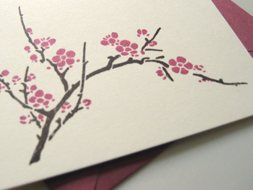 Cherry blossom wedding invites