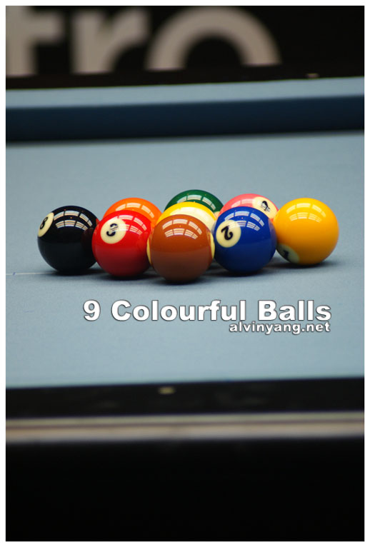 9 colourful balls