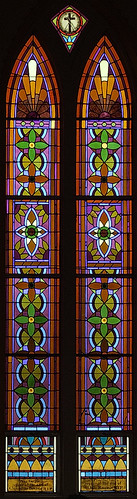 Sainte Genevieve Roman Catholic Church, in Sainte Genevieve, Missouri, USA - stained glass window 2