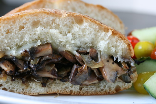 Mushroom, Onion and Cheese Sandwich