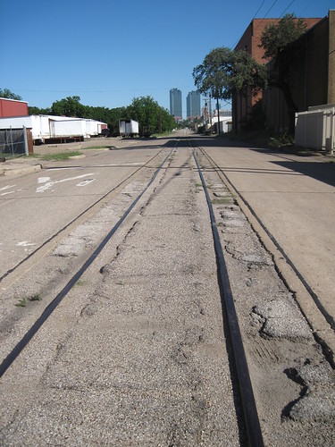Uncovered Trolley Tracks, Ft. Worth, Texas by fables98
