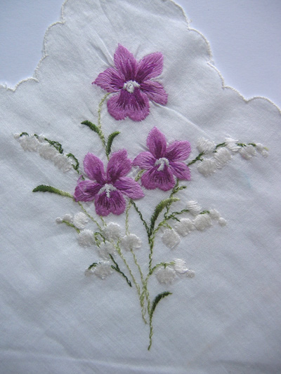 embroidered violets