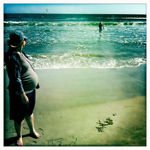 the pregnant lady on the beach