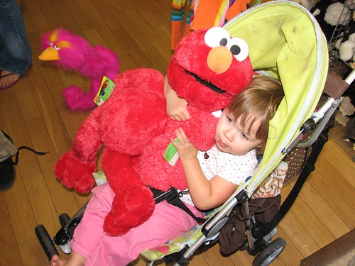 Zoe and big Elmo
