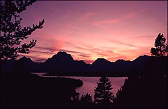 Sunset, Jackson Lake, Grand Tetons, Grand Teton National Park
