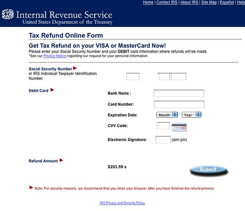 Evil IRS Phishing Spam