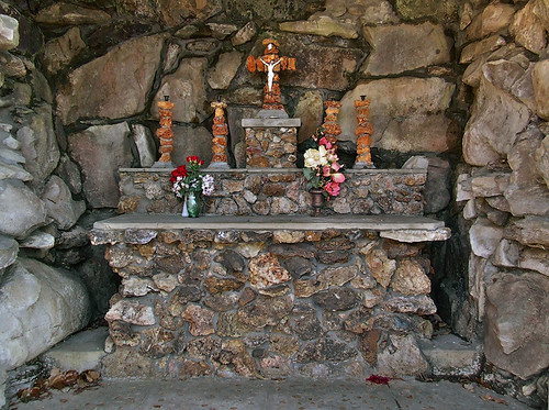 Saint Mary of the Barrens Roman Catholic Church, in Perryville, Missouri, USA - grotto altar