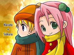 Sakura y Naruto Chibis