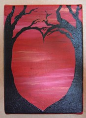 Crimson Heart - acrylic painting on canvas