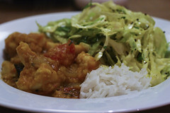 Dal with Basmati Rice and Cabbage Salad