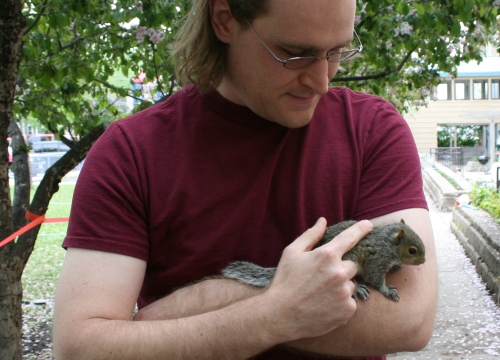 ian and baby squirrel