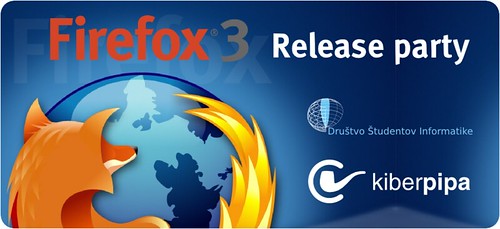 Firefox 3 release party banner in Slovenia