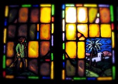 Cool stained glass window at Campanile. (01/16/2008)