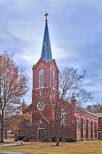 Saint Joseph Roman Catholic Church, in Prairie du Rocher, Illinois, USA - exterior front.jpg