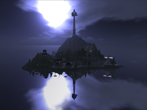 Story Island at night