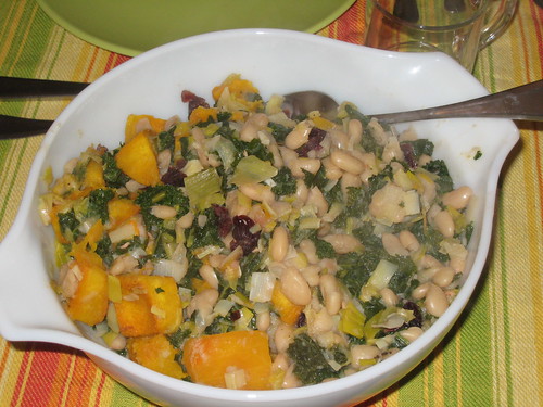 Pumpkin, White Bean and Kale ragout
