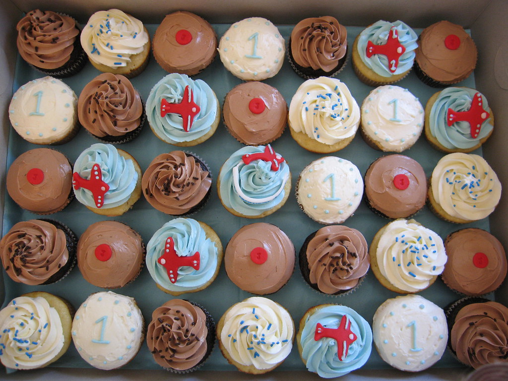Airplane cupcake set