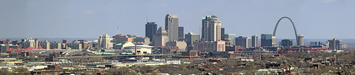 Panorama of Downtown Saint Louis, Missouri, USA from the Compton Hill Water Tower
