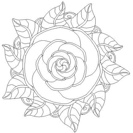 Flower Coloring Sheets on Mandala Madness  A Rose Mandala For Coloring