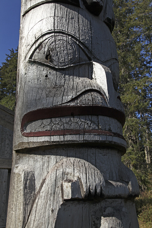 beaver figure on totem, Kasaan, Alaska