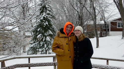 Me, Karen, a tree, and my blinding hoodie