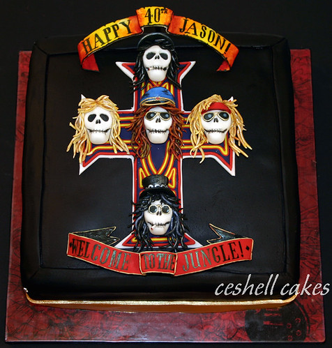 Guns N Roses Appetite for Destruction Cake. Reproduction of the album cover 