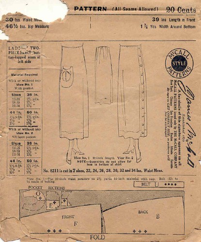 Skirt pattern from the 20's
