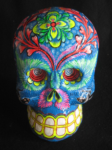 day of dead mexico skulls. Day of the dead Skull 2, originally uploaded by mexfolkarts. Paper Mache skull made by Great Master of Mexican Folk Art Felipe Linares