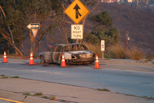Burned-out car