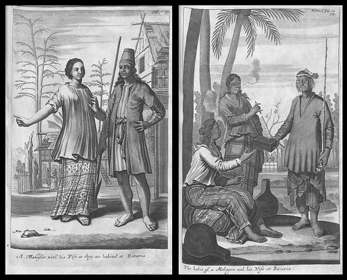 A Makasser with his Wife as they are Habited at Batavia AND The Habit of a Malayan and his Wife at Batavia