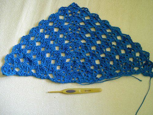 Teal crochet shawl
