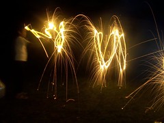Playing with sparklers