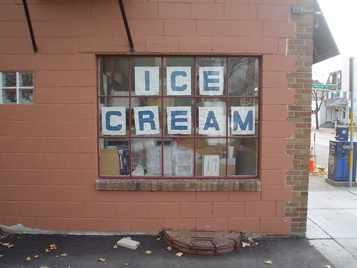 Ice Cream signage in windows