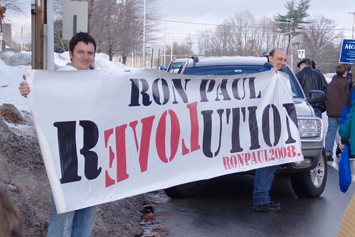 Ron Paul Supporters outside John McCain event