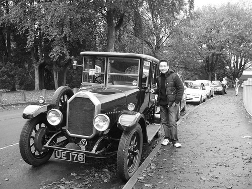 Ben with an old car, Windermere