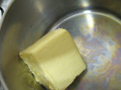 butter in the pan