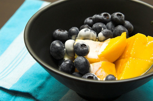 Mango and blueberries