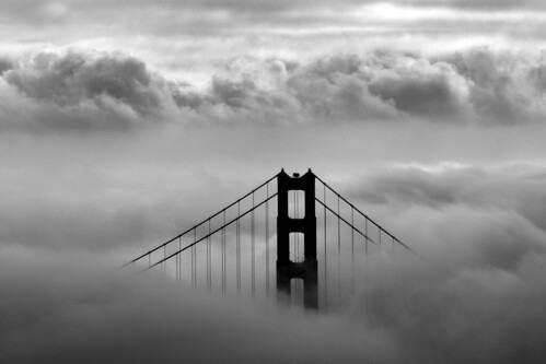 golden gate bridge black and white pictures. Golden Gate Bridge in the