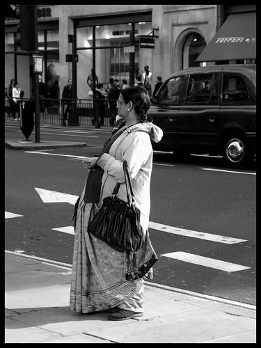 Scenes from Regent Street in black and white