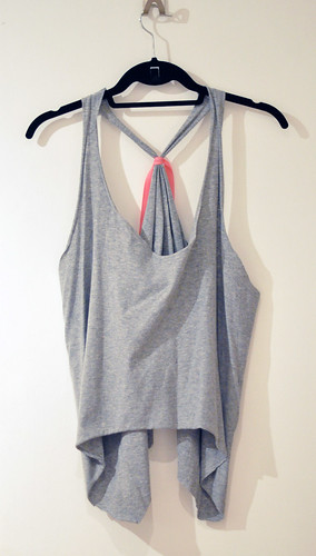 cropped tank diy gray and neon watermelon