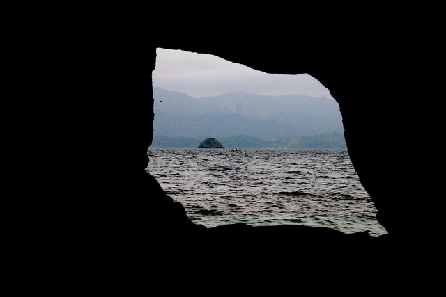 view from inside the cave