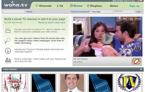 Homepage de Woho.tv